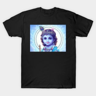 Shri Lord Krishna with Flute Hare Krishna T-Shirt